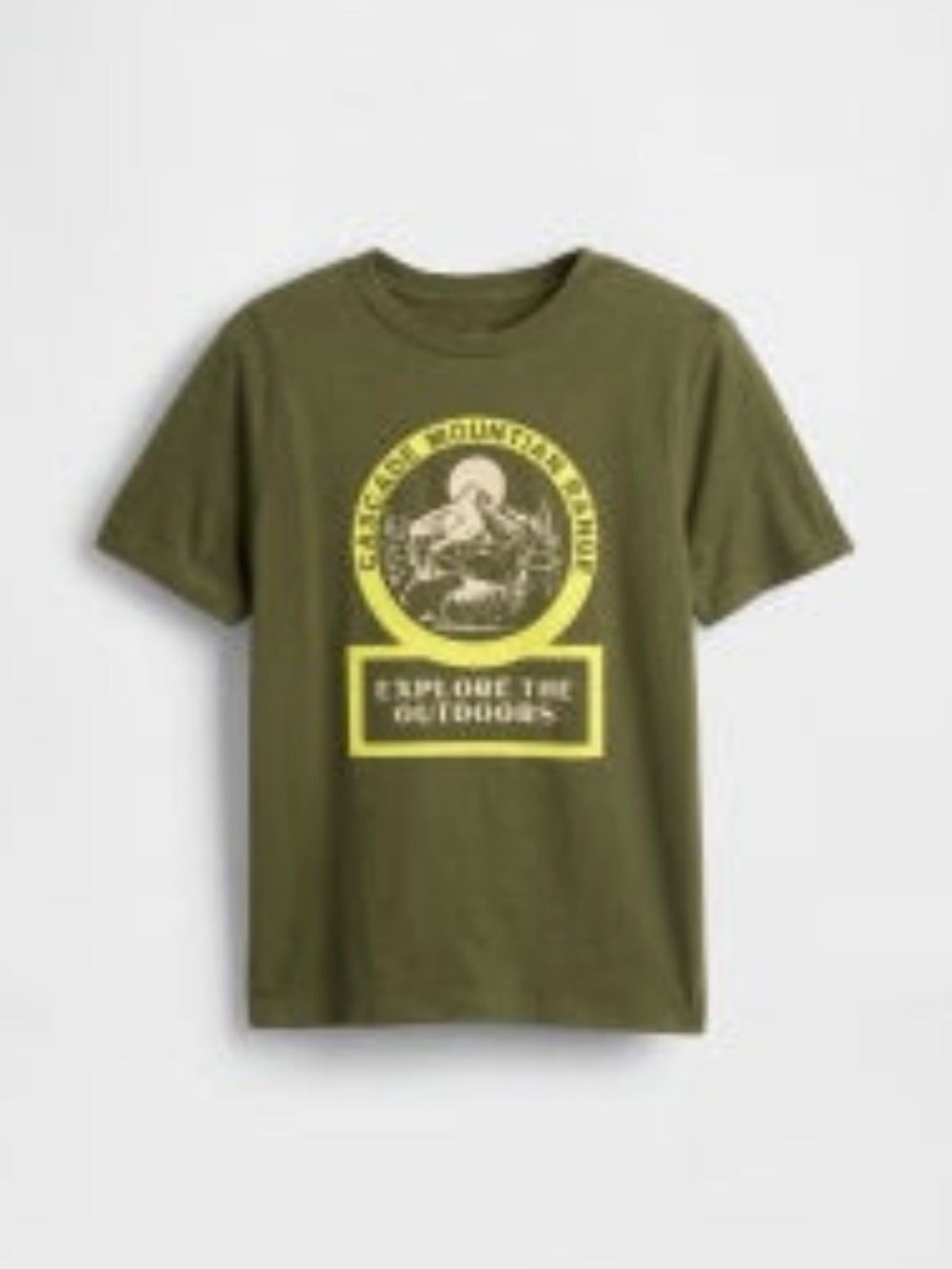 GAP Boys Olive Green and Yellow Graphic T-Shirt Size XL (12)